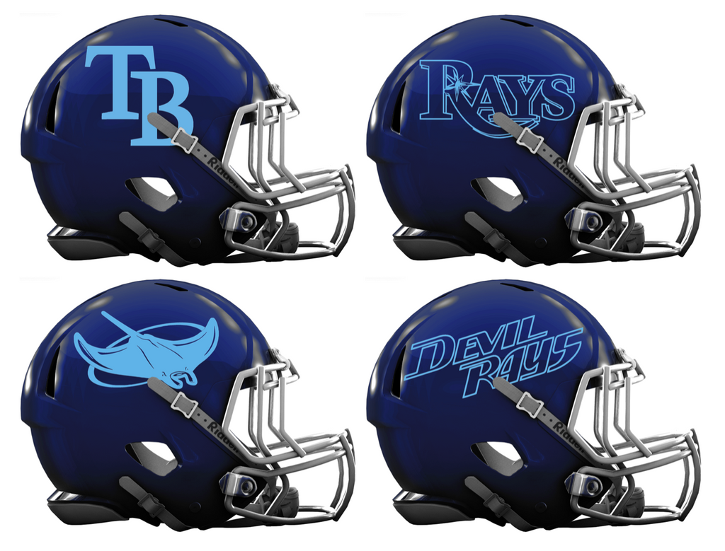 Tampa Bay Rays Custom Concept Navy Blue Mini Riddell Speed Football Helmet