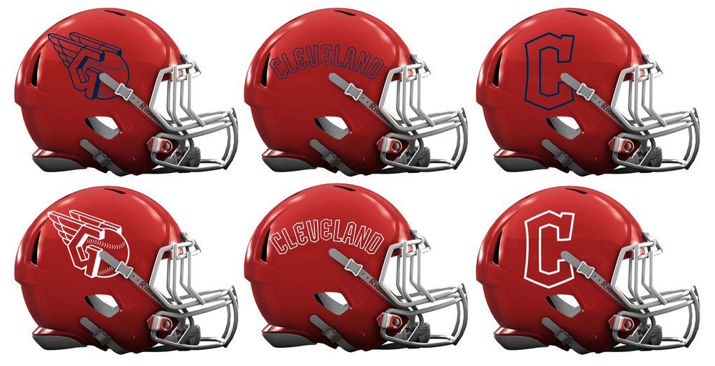 Cleveland Gaurdians Custom Concept Red Mini Riddell Speed Football Helmet