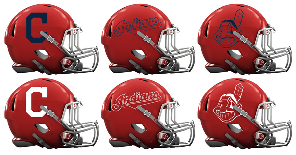 Cleveland Indians Custom Concept Red Mini Riddell Speed Football Helmet
