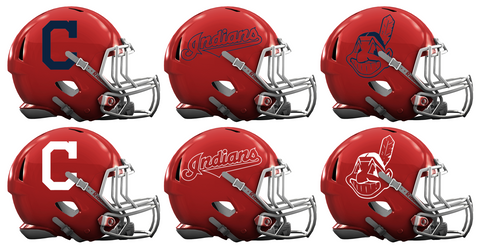 Cleveland Indians Custom Concept Red Mini Riddell Speed Football Helmet