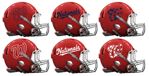 Washington Nationals Custom Concept Red Mini Riddell Speed Football Helmet