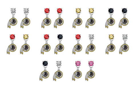 Washington Redskins NFL Swarovski Crystal Stud Rhinestone Earrings