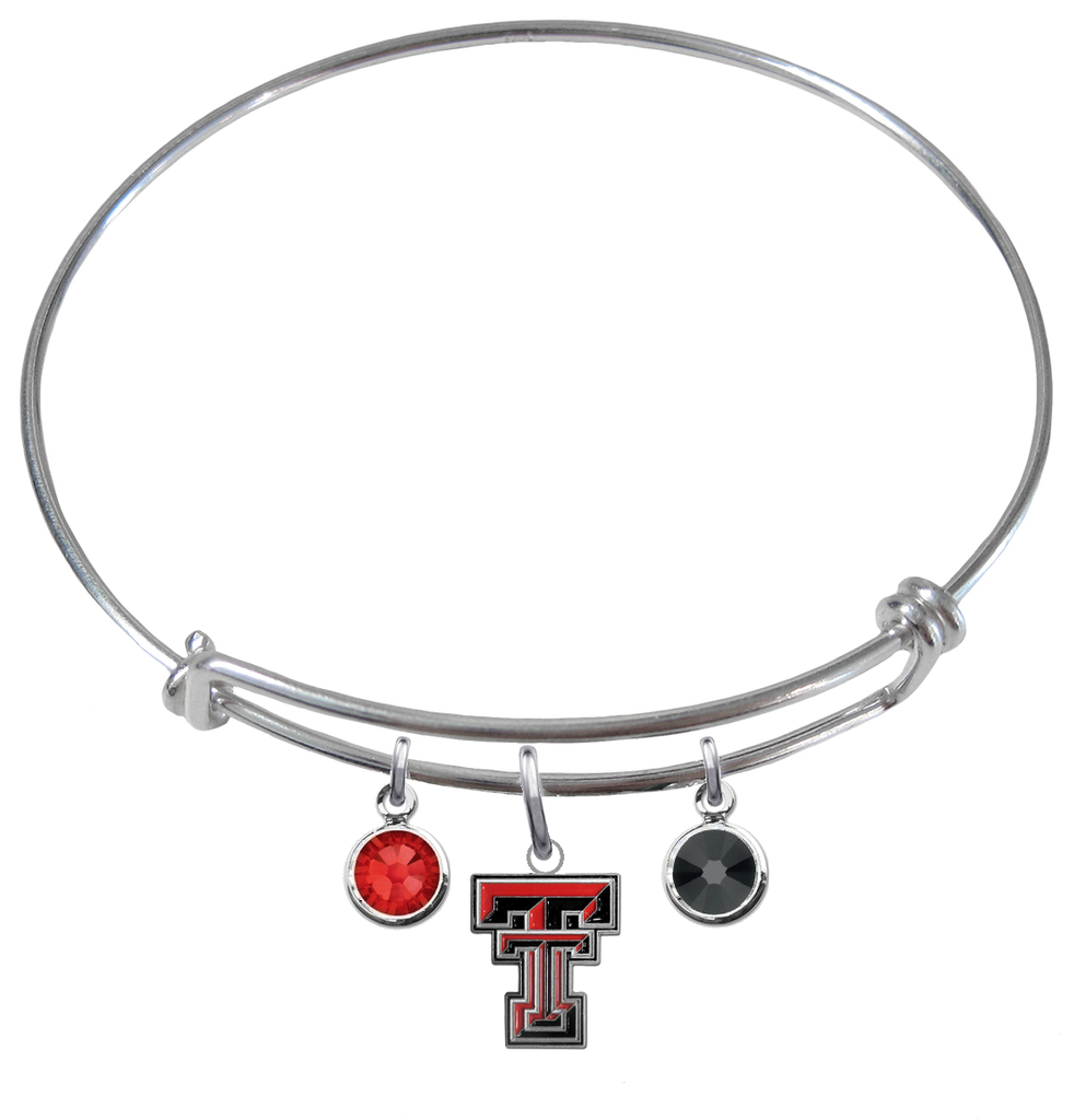 Texas Tech Red Raiders NCAA Expandable Wire Bangle Charm Bracelet