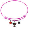 Texas Tech Red Raiders PINK Expandable Wire Bangle Charm Bracelet