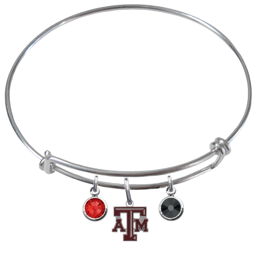 Texas A&M Aggies NCAA Expandable Wire Bangle Charm Bracelet