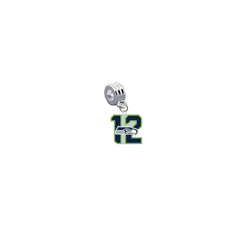 Seattle Seahawks 12th Man NFL Football Universal European Bracelet Charm (Pandora Compatible)