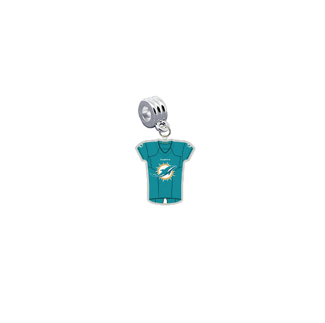 Miami Dolphins Game Day Jersey Universal European Bracelet Charm (Pandora Compatible)