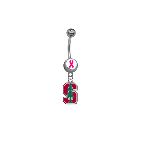Stanford Cardinal Breast Cancer Awareness Belly Button Navel Ring