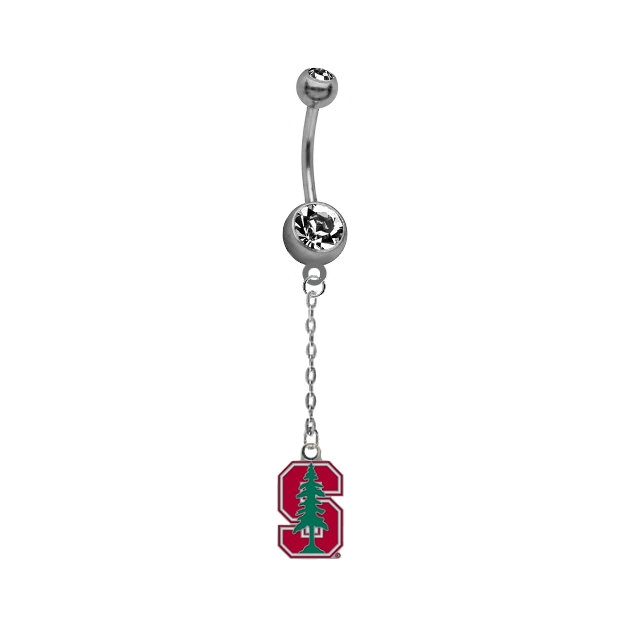 Stanford Cardinal Dangle Chain Belly Button Navel Ring