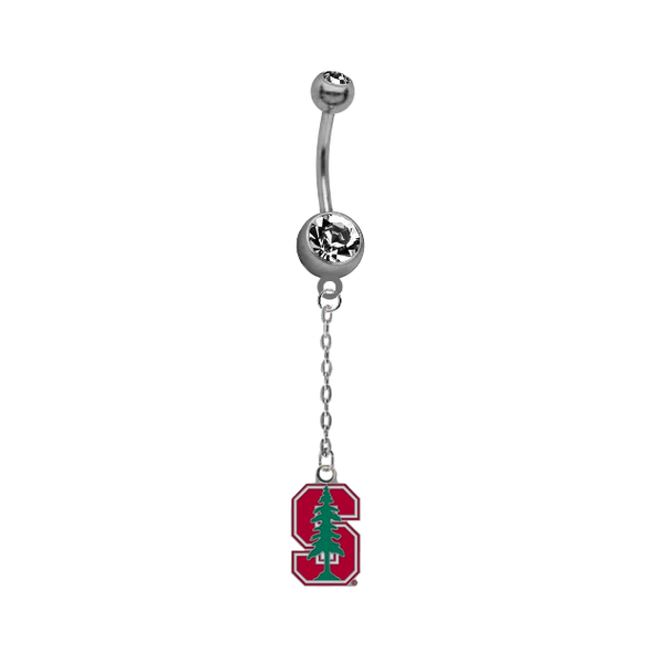 Stanford Cardinal Dangle Chain Belly Button Navel Ring