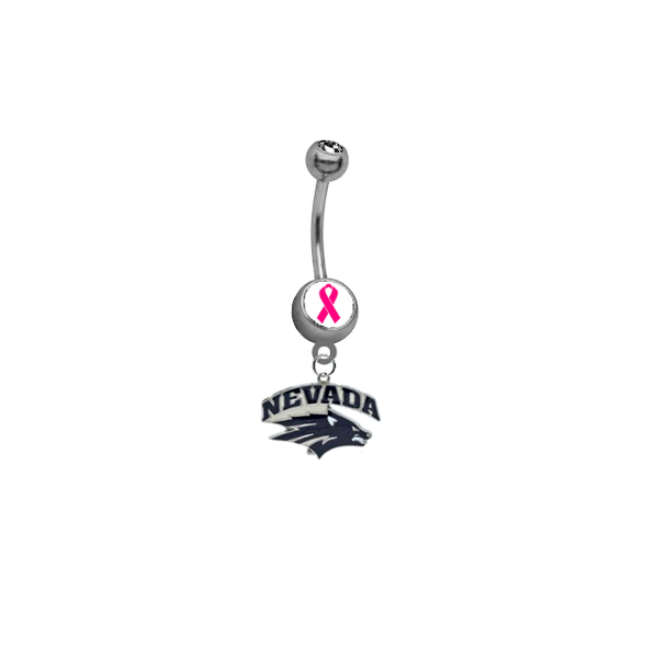 Nevada Wolf Pack Breast Cancer Awareness Belly Button Navel Ring