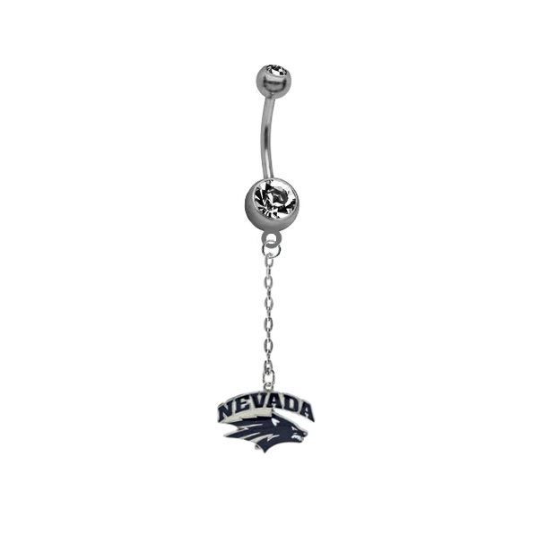 Nevada Wolf Pack Dangle Chain Belly Button Navel Ring