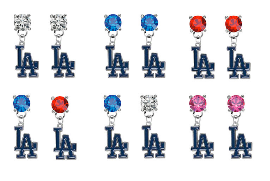 Los Angeles Dodgers MLB Swarovski Crystal Stud Rhinestone Earrings