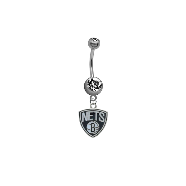 Brooklyn Nets NBA Basketball Belly Button Navel Ring