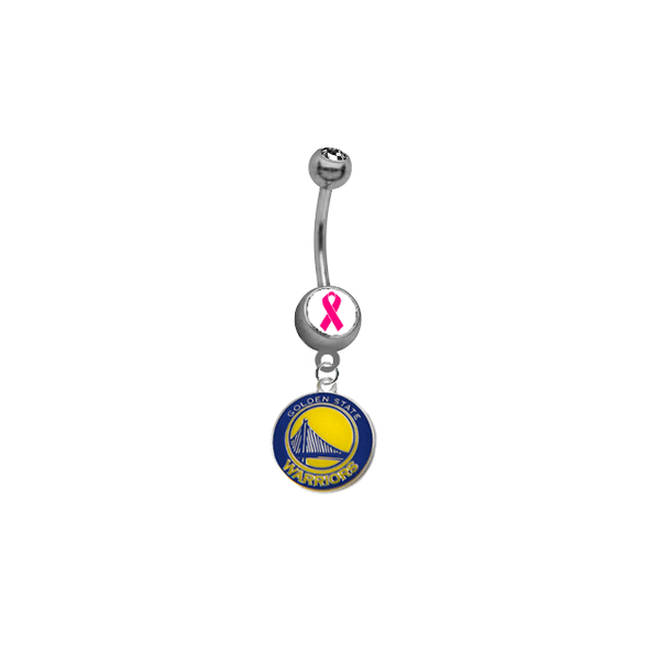 Golden State Warriors Breast Cancer Awareness NBA Basketball Belly Button Navel Ring