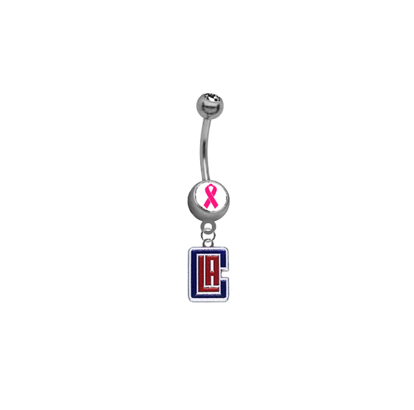 Los Angeles Clippers Breast Cancer Awareness NBA Basketball Belly Button Navel Ring