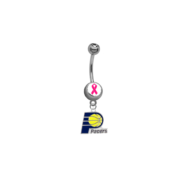 Indiana Pacers Breast Cancer Awareness NBA Basketball Belly Button Navel Ring