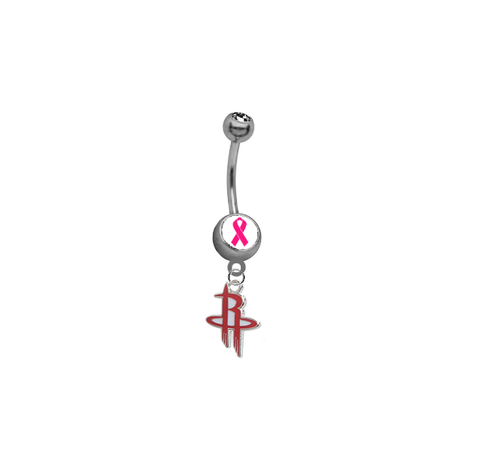 Houston Rockets Breast Cancer Awareness NBA Basketball Belly Button Navel Ring