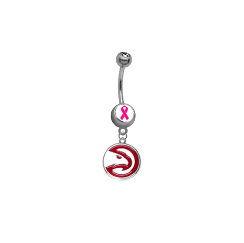 Atlanta Hawks Breast Cancer Awareness NBA Basketball Belly Button Navel Ring