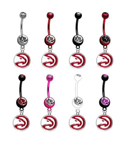 Atlanta Hawks NBA Basketball Belly Button Navel Ring - Pick Your Color