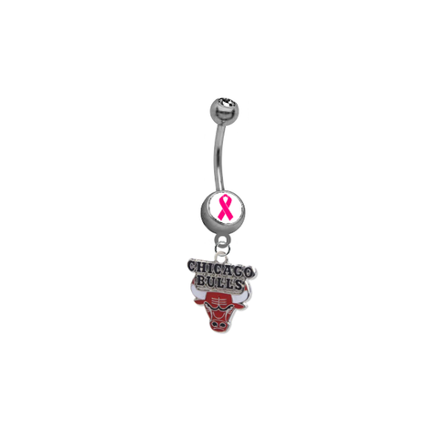 Chicago Bulls Breast Cancer Awareness NBA Basketball Belly Button Navel Ring