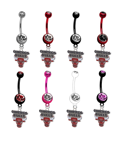 Chicago Bulls NBA Basketball Belly Button Navel Ring - Pick Your Color