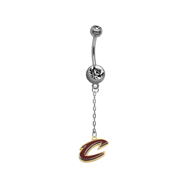 Cleveland Cavaliers Style 2 Chain NBA Basketball Belly Button Navel Ring