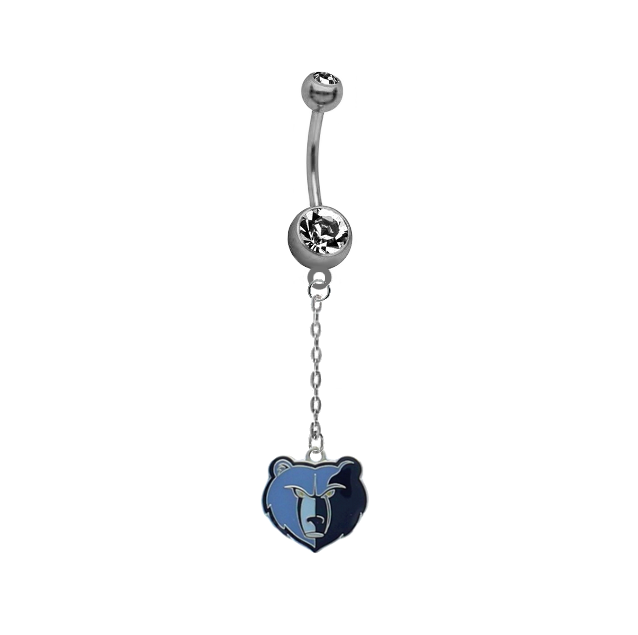 Memphis Grizzlies Chain NBA Basketball Belly Button Navel Ring