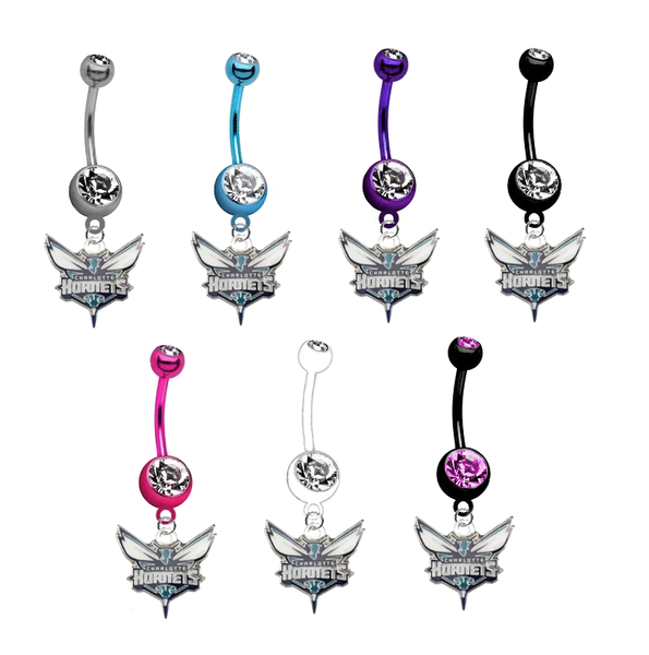 Charlotte Hornets NBA Basketball Belly Button Navel Ring - Pick Your Color