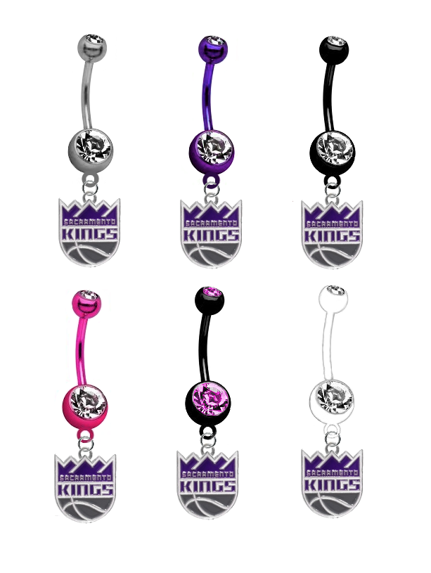 Sacramento Kings NBA Basketball Belly Button Navel Ring - Pick Your Color