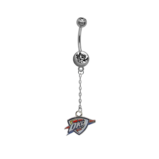 Oklahoma City Thunder Chain NBA Basketball Belly Button Navel Ring