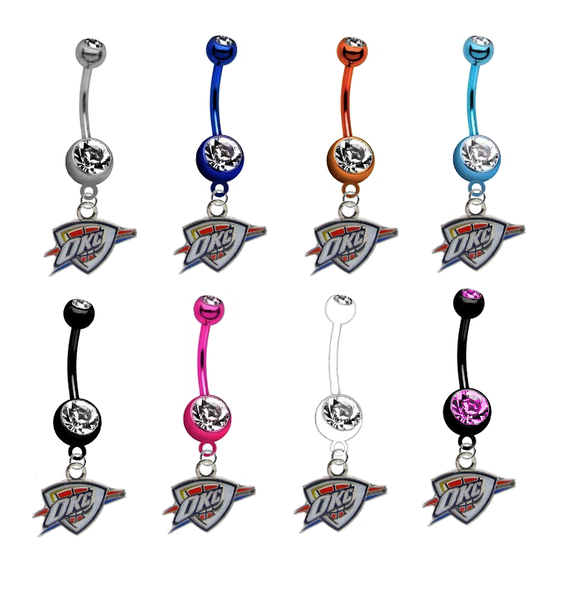 Oklahoma City Thunder NBA Basketball Belly Button Navel Ring - Pick Your Color