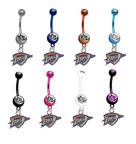 Oklahoma City Thunder NBA Basketball Belly Button Navel Ring - Pick Your Color