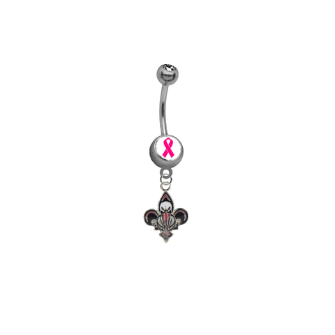 New Orleans Pelicans Breast Cancer Awareness NBA Basketball Belly Button Navel Ring