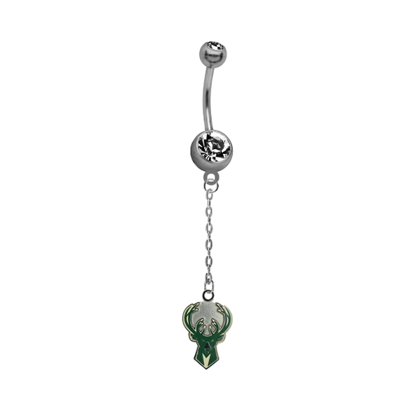 Milwaukee Bucks Chain NBA Basketball Belly Button Navel Ring