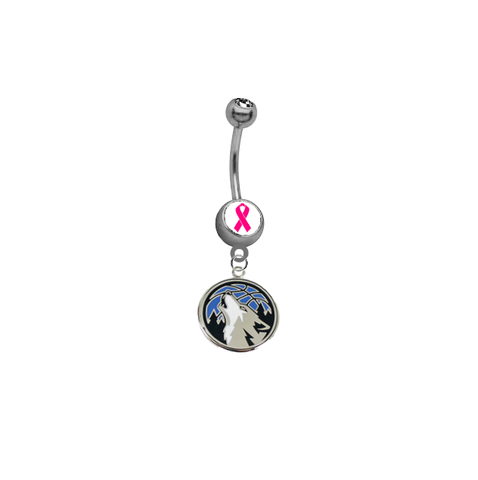 Minnesota Timberwolves Breast Cancer Awareness NBA Basketball Belly Button Navel Ring