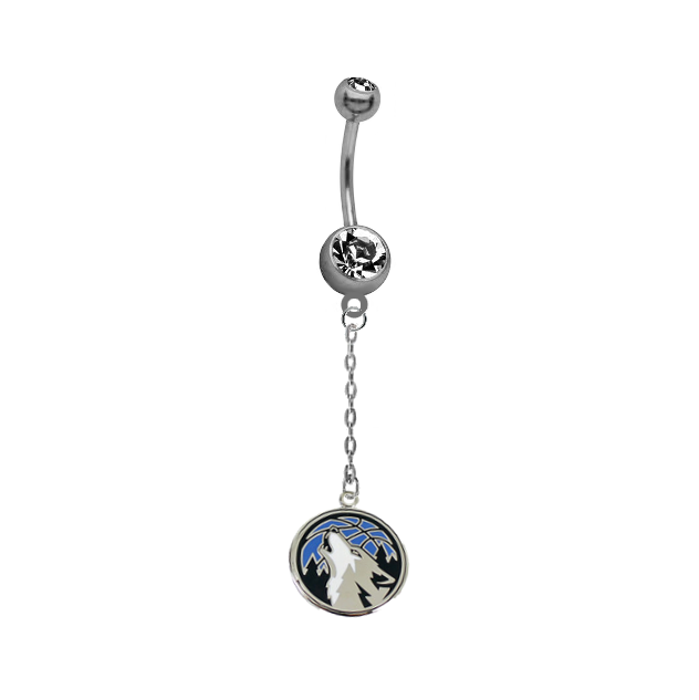 Minnesota Timberwolves Chain NBA Basketball Belly Button Navel Ring