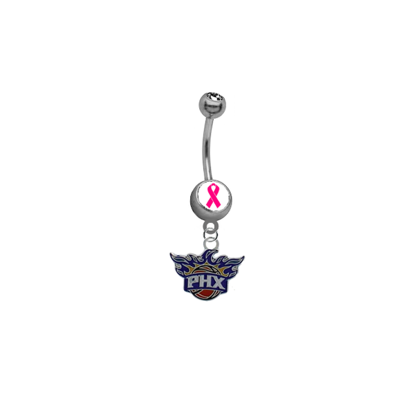 Phoenix Suns Breast Cancer Awareness NBA Basketball Belly Button Navel Ring