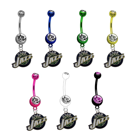Utah Jazz NBA Basketball Belly Button Navel Ring - Pick Your Color
