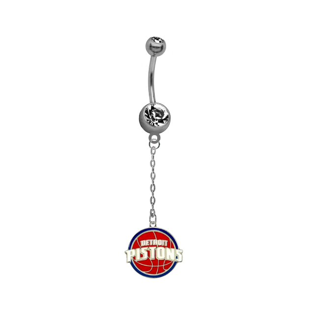 Detroit Pistons Chain NBA Basketball Belly Button Navel Ring
