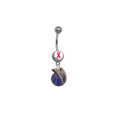 Dallas Mavericks Breast Cancer Awareness NBA Basketball Belly Button Navel Ring