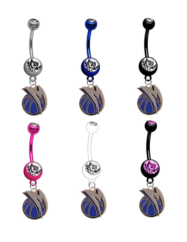 Dallas Mavericks NBA Basketball Belly Button Navel Ring - Pick Your Color