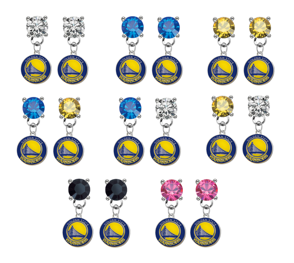 Golden State Warriors NBA Swarovski Crystal Stud Rhinestone Earrings