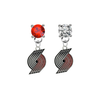 Portland Trail Blazers RED & CLEAR Swarovski Crystal Stud Rhinestone Earrings