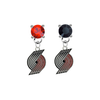 Portland Trail Blazers RED & BLACK Swarovski Crystal Stud Rhinestone Earrings