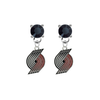 Portland Trail Blazers BLACK Swarovski Crystal Stud Rhinestone Earrings