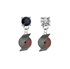 Portland Trail Blazers BLACK & CLEAR Swarovski Crystal Stud Rhinestone Earrings