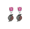 Portland Trail Blazers PINK Swarovski Crystal Stud Rhinestone Earrings
