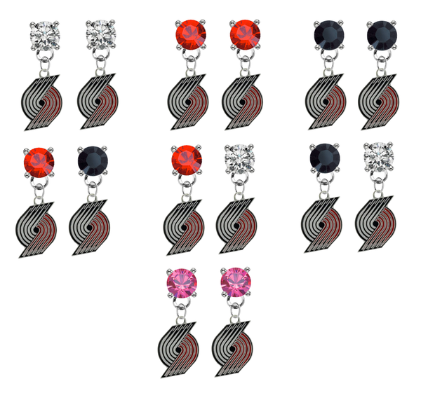 Portland Trail Blazers NBA Swarovski Crystal Stud Rhinestone Earrings