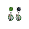 Boston Celtics GREEN & BLACK Swarovski Crystal Stud Rhinestone Earrings